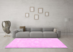 Machine Washable Persian Pink Traditional Rug in a Living Room, wshtr3736pnk