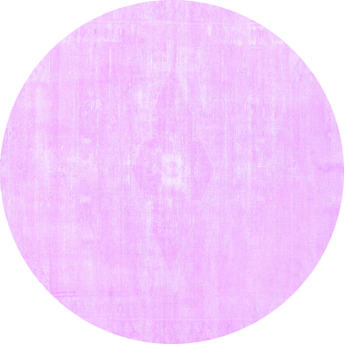 Round Persian Purple Traditional Rug, tr3736pur