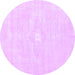 Round Persian Purple Traditional Rug, tr3736pur
