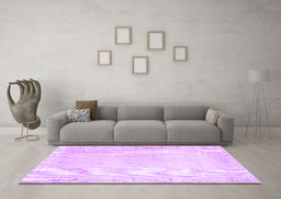 Machine Washable Persian Purple Traditional Area Rugs in a Living Room, wshtr3737pur