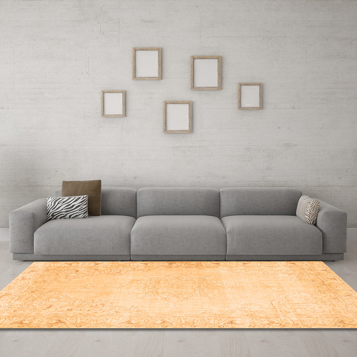 Machine Washable Persian Orange Traditional Area Rugs in a Living Room, wshtr3737org