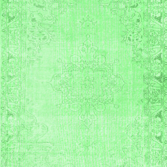 Machine Washable Persian Emerald Green Traditional Area Rugs, wshtr3737emgrn