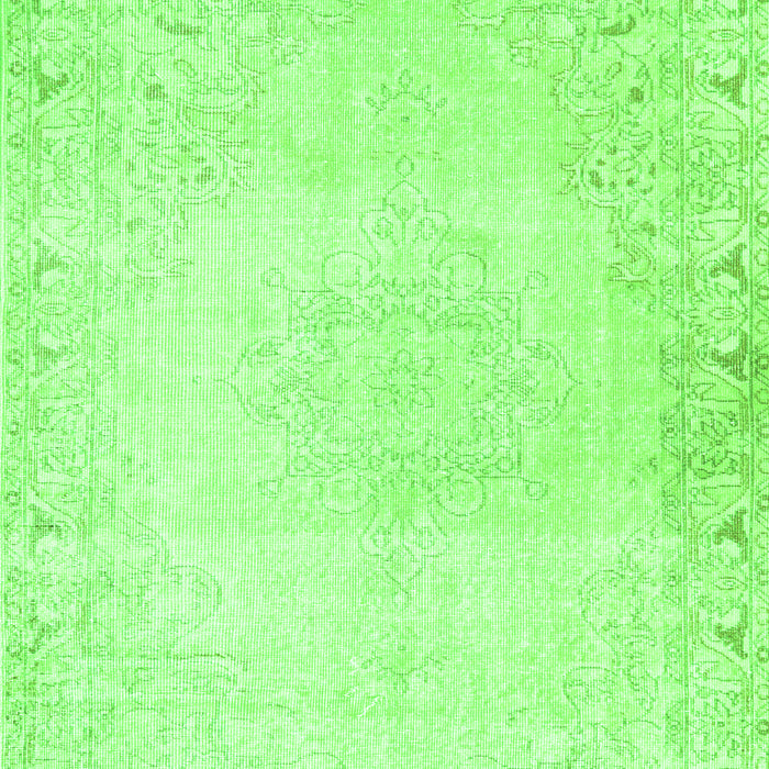 Serging Thickness of Machine Washable Persian Green Traditional Area Rugs, wshtr3737grn