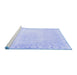 Sideview of Machine Washable Persian Blue Traditional Rug, wshtr3737blu