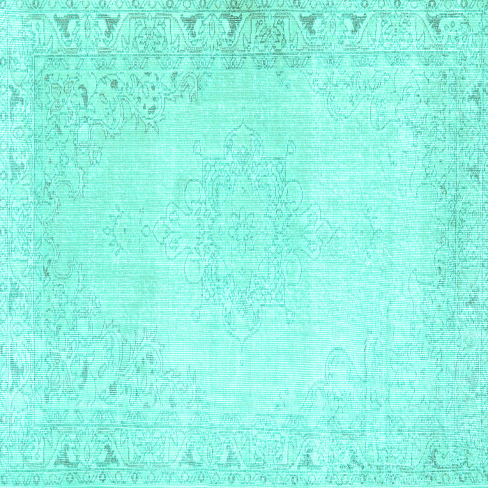 Square Persian Turquoise Traditional Rug, tr3737turq