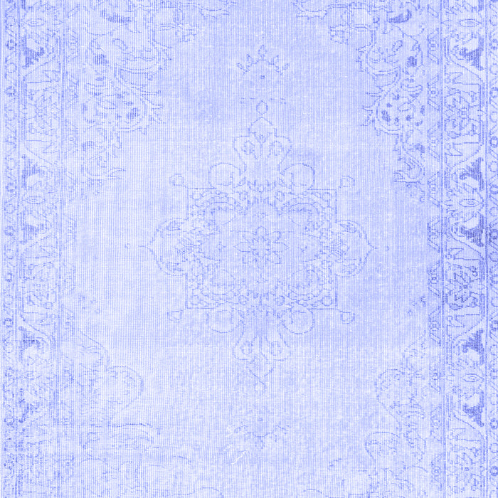 Machine Washable Persian Blue Traditional Rug, wshtr3737blu