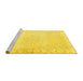 Sideview of Machine Washable Persian Yellow Traditional Rug, wshtr3737yw