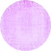 Round Persian Purple Traditional Rug, tr3737pur