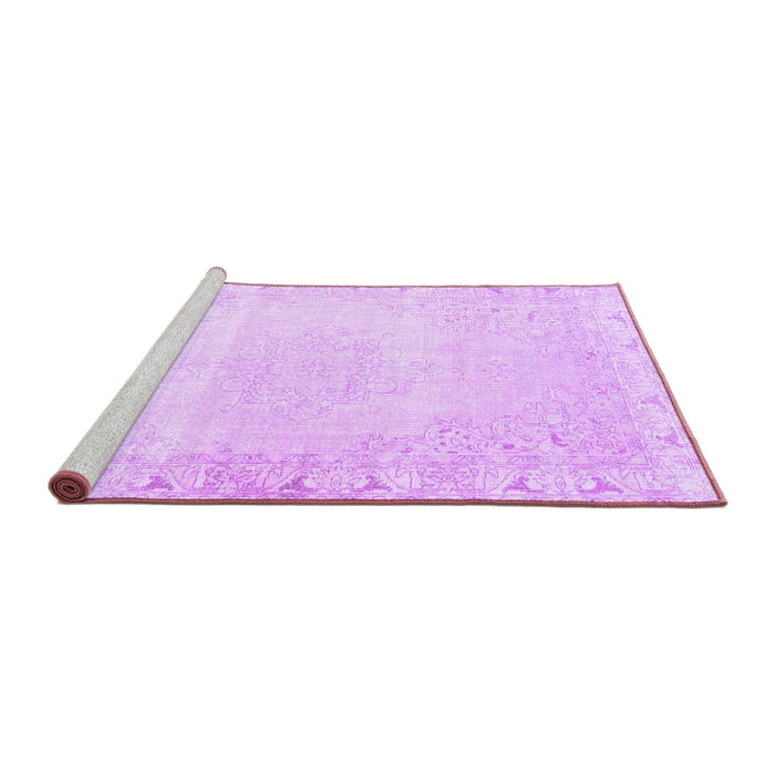 Sideview of Machine Washable Persian Purple Traditional Area Rugs, wshtr3737pur