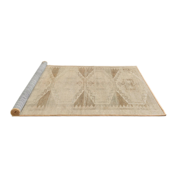 Sideview of Machine Washable Traditional Brown Sugar Brown Rug, wshtr3738