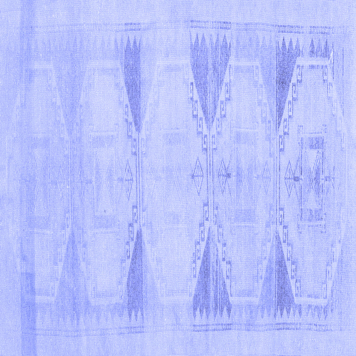 Square Machine Washable Persian Blue Traditional Rug, wshtr3738blu