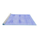 Sideview of Machine Washable Persian Blue Traditional Rug, wshtr3738blu