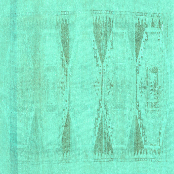 Square Machine Washable Persian Turquoise Traditional Area Rugs, wshtr3738turq