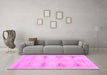 Machine Washable Persian Pink Traditional Rug in a Living Room, wshtr3738pnk