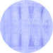 Round Persian Blue Traditional Rug, tr3738blu