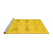 Sideview of Machine Washable Persian Yellow Traditional Rug, wshtr3738yw