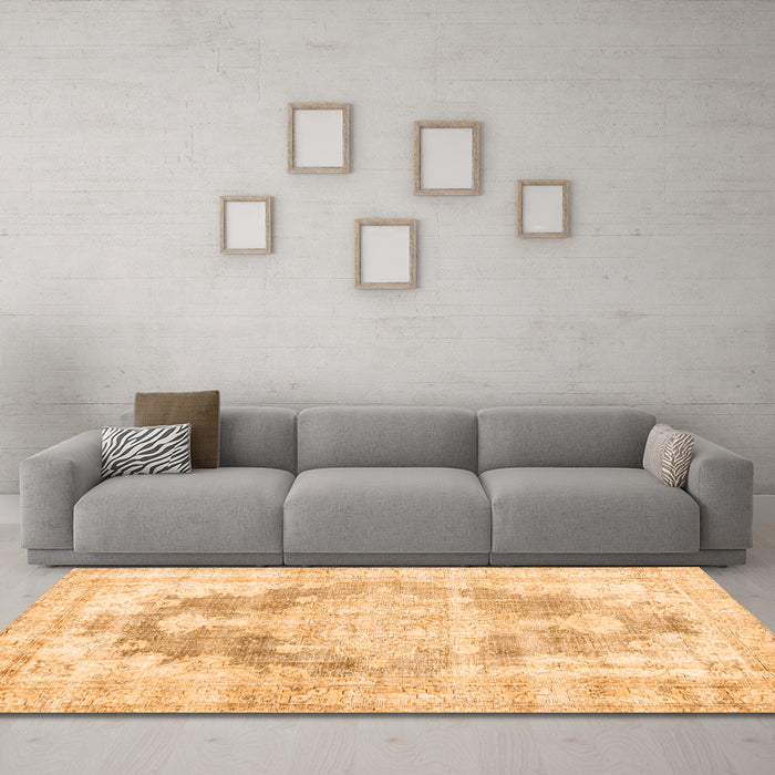 Machine Washable Persian Orange Traditional Area Rugs in a Living Room, wshtr3739org