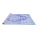 Sideview of Machine Washable Persian Blue Traditional Rug, wshtr3739blu