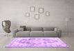 Machine Washable Persian Purple Traditional Area Rugs in a Living Room, wshtr3739pur