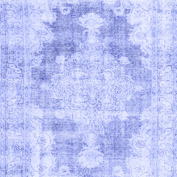 Machine Washable Persian Blue Traditional Rug, wshtr3739blu