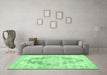 Machine Washable Persian Emerald Green Traditional Area Rugs in a Living Room,, wshtr3739emgrn