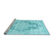 Sideview of Machine Washable Persian Light Blue Traditional Rug, wshtr3739lblu