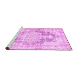 Sideview of Machine Washable Persian Pink Traditional Rug, wshtr3739pnk