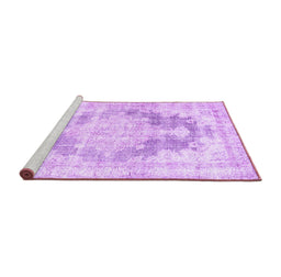 Sideview of Machine Washable Persian Purple Traditional Area Rugs, wshtr3739pur