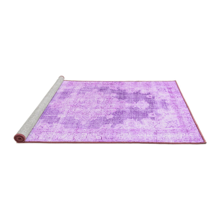 Sideview of Machine Washable Persian Purple Traditional Area Rugs, wshtr3739pur