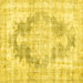 Square Persian Yellow Traditional Rug, tr3739yw