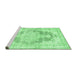 Sideview of Machine Washable Persian Emerald Green Traditional Area Rugs, wshtr3739emgrn