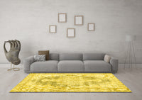 Machine Washable Persian Yellow Traditional Rug, wshtr3739yw