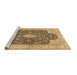 Sideview of Machine Washable Medallion Brown Traditional Rug, wshtr373brn