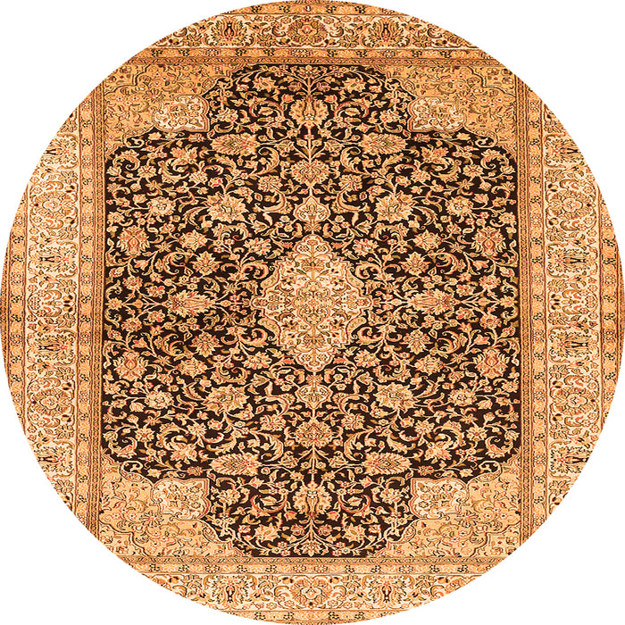 Machine Washable Medallion Orange Traditional Area Rugs, wshtr373org
