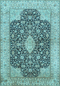 Medallion Light Blue Traditional Rug, tr373lblu