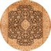 Square Medallion Orange Traditional Rug, tr373org