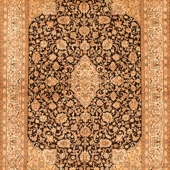 Serging Thickness of Machine Washable Medallion Orange Traditional Area Rugs, wshtr373org