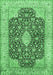 Machine Washable Medallion Emerald Green Traditional Area Rugs, wshtr373emgrn