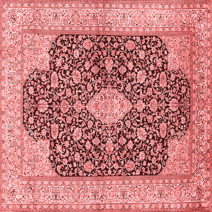 Machine Washable Medallion Red Traditional Rug, wshtr373red