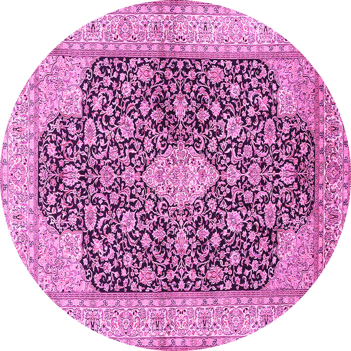 Round Medallion Pink Traditional Rug, tr373pnk