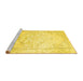 Sideview of Machine Washable Persian Yellow Traditional Rug, wshtr3740yw