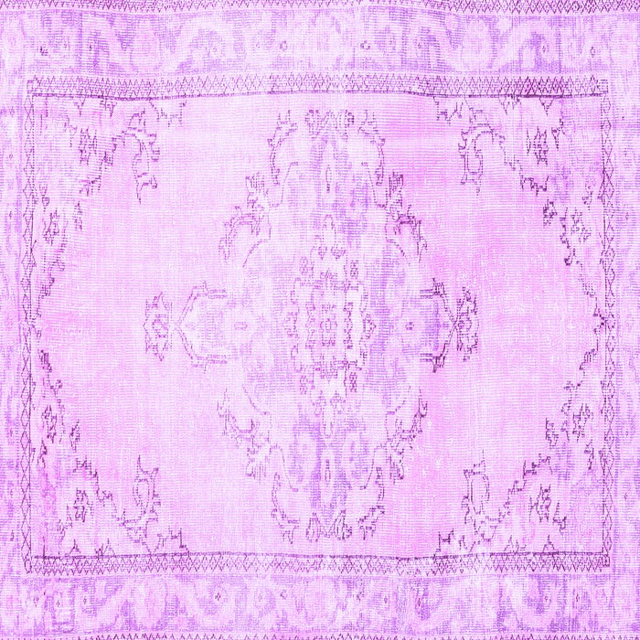 Square Machine Washable Persian Purple Traditional Area Rugs, wshtr3740pur