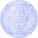 Round Persian Blue Traditional Rug, tr3740blu