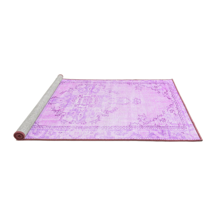 Sideview of Machine Washable Persian Purple Traditional Area Rugs, wshtr3740pur