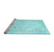 Sideview of Machine Washable Persian Light Blue Traditional Rug, wshtr3740lblu