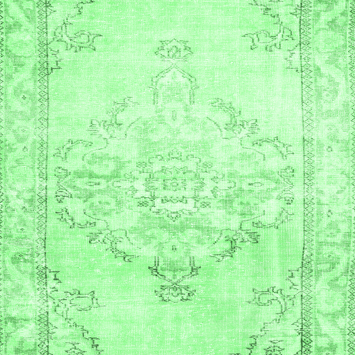 Machine Washable Persian Emerald Green Traditional Area Rugs, wshtr3740emgrn