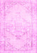 Machine Washable Persian Pink Traditional Rug, wshtr3740pnk