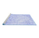 Sideview of Machine Washable Persian Blue Traditional Rug, wshtr3740blu