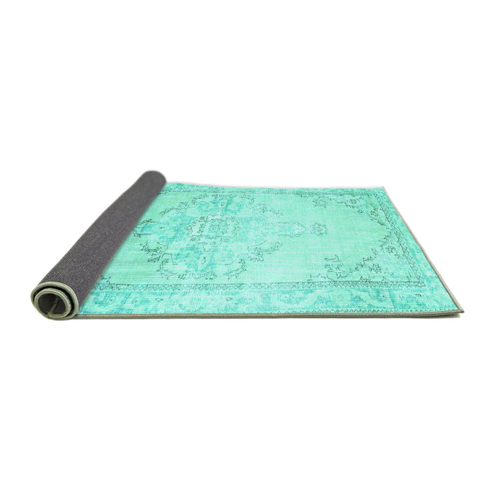 Sideview of Persian Turquoise Traditional Rug, tr3740turq