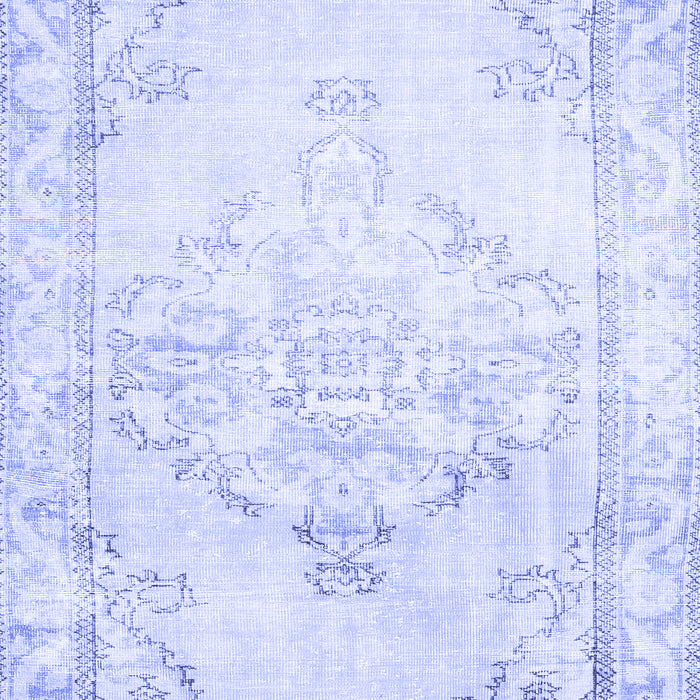 Machine Washable Persian Blue Traditional Rug, wshtr3740blu